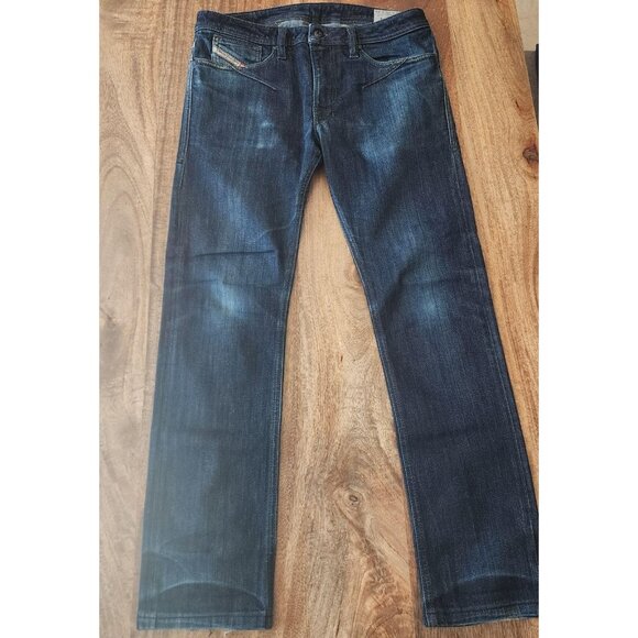 Diesel Shioner Jeans Mens 29x30 Blue Dark Wash Denim Slim Skinny Stretch 0694B - Picture 1 of 16